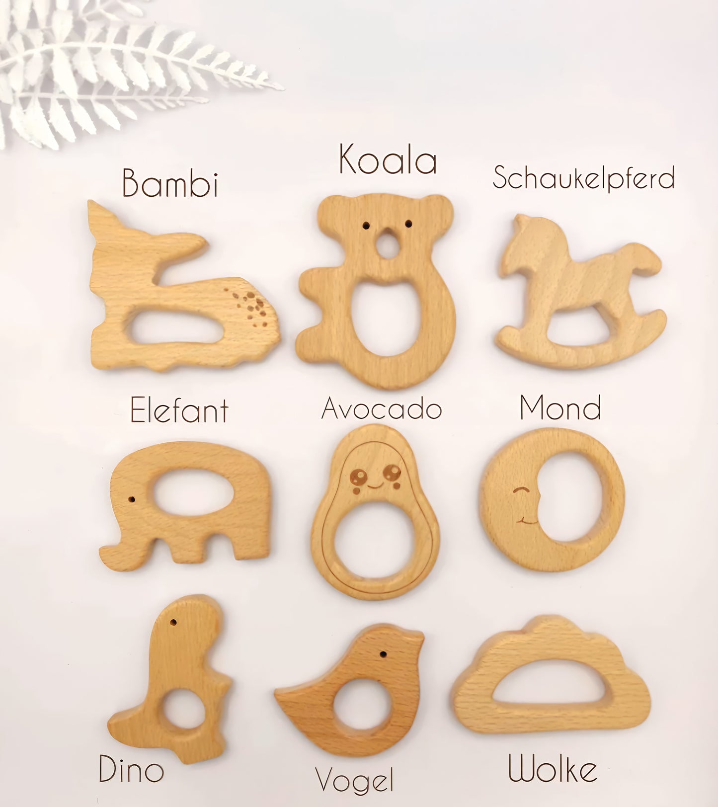 Personalisierte Kinderwagenkette für Mädchen – mit Namen | Holz & Silikon | BPA-frei