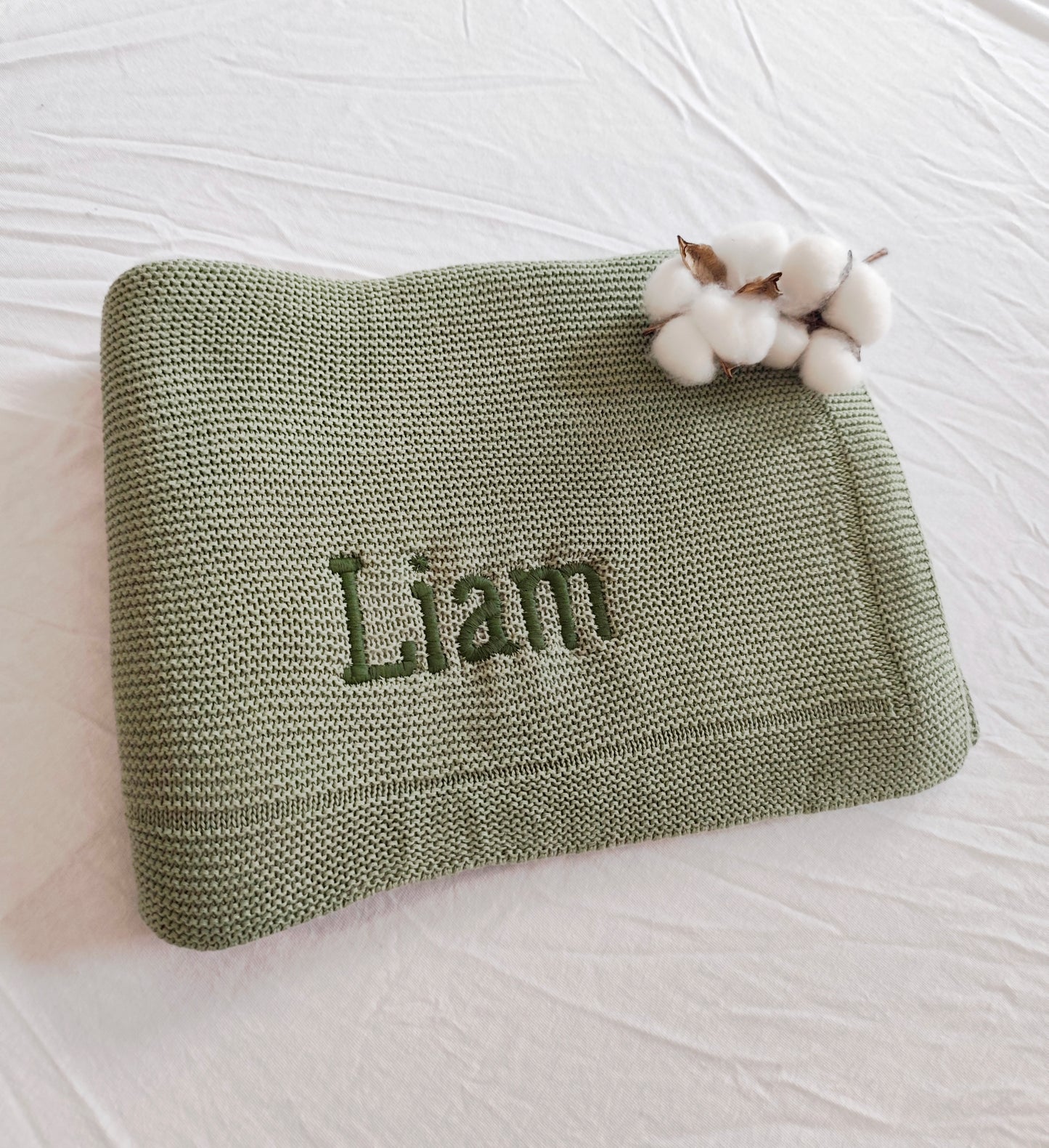 Babydecke personalisiert, bestickt mit Namen od. Datum – 100% Baumwolle | Geschenk zur Geburt, Taufe, Babyparty | Kuscheldecke für Babys