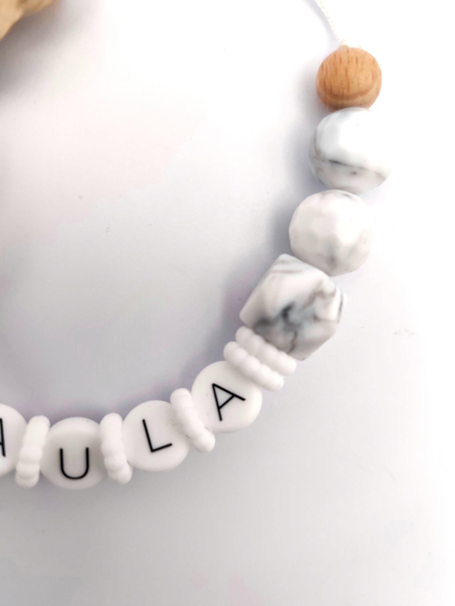 Personalisierte Schnullerkette im Marmor-Design mit Silikonbuchstaben | Personalisierte Schnullerkette Name | Babygeschenk zur Geburt und Taufe