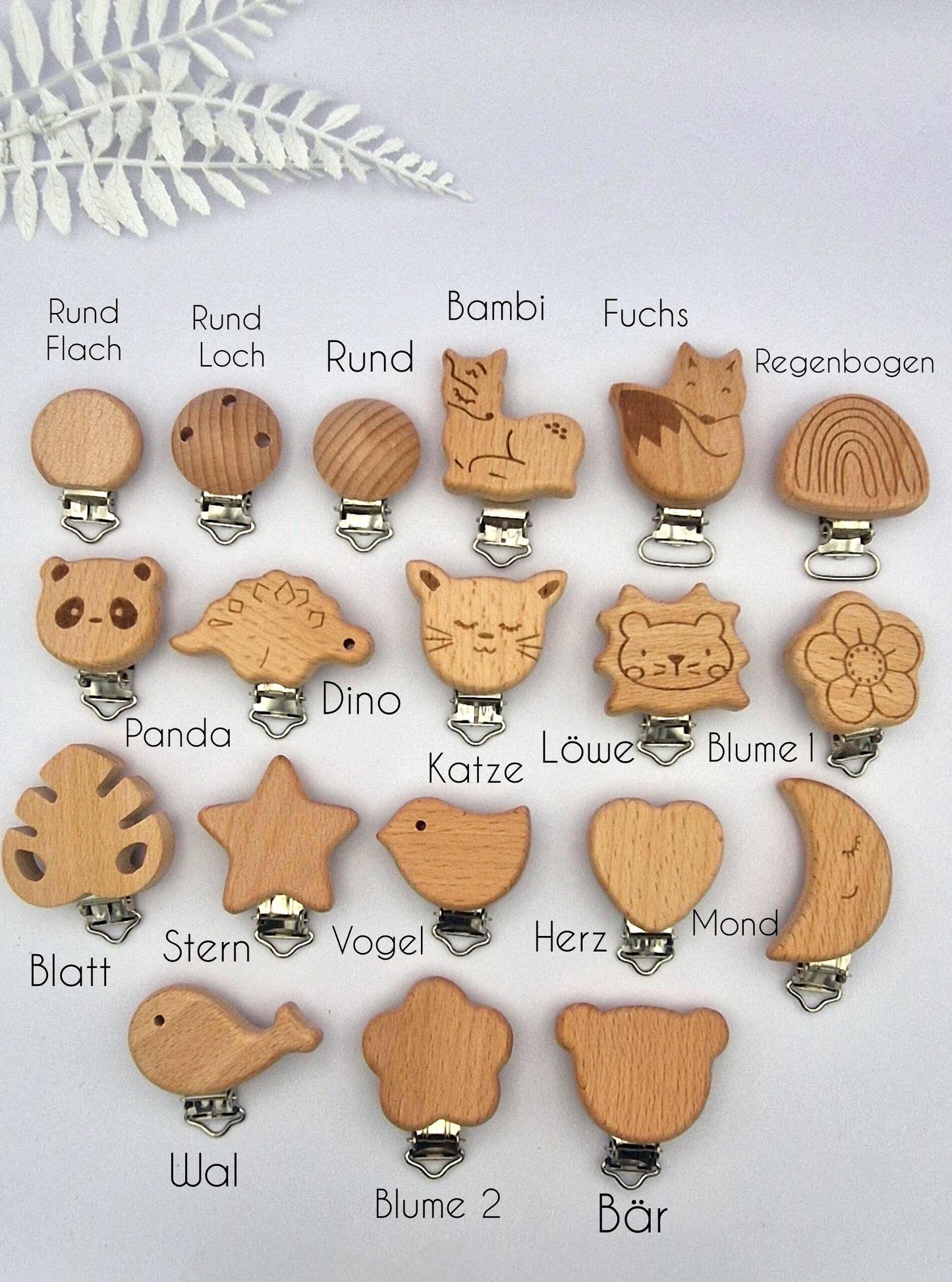 Schnullerkette mit Name, Pfirsich mit Blume, personalisiert – Handgefertigte Babygeschenke – Holzbuchstaben – Individuelles Geschenk zur Geburt
