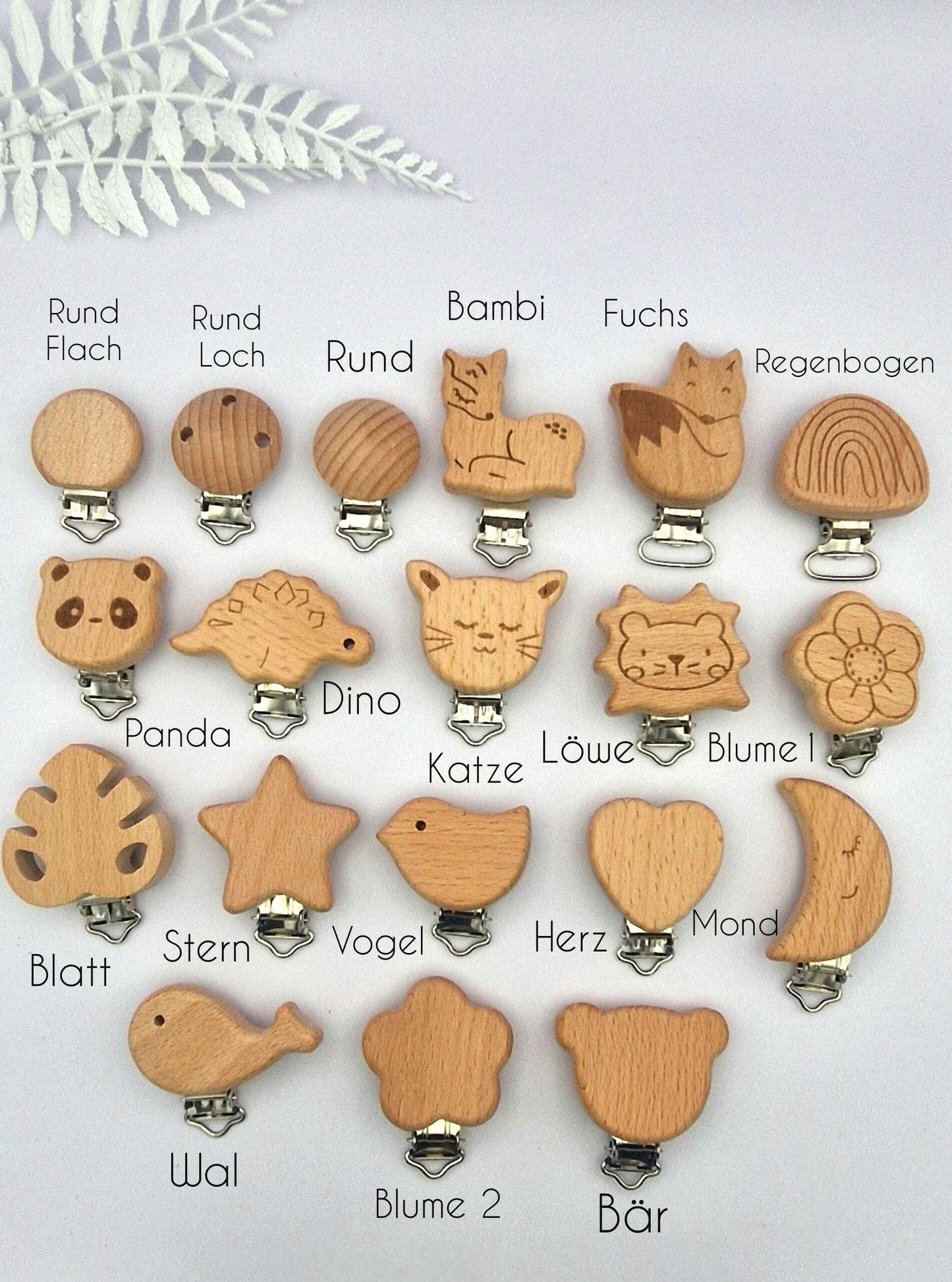 Schnullerkette mit Namen und Blume – Blumenschnullerkette – Holzbuchstaben – Geschenk zur Geburt & Taufe, BPA-frei