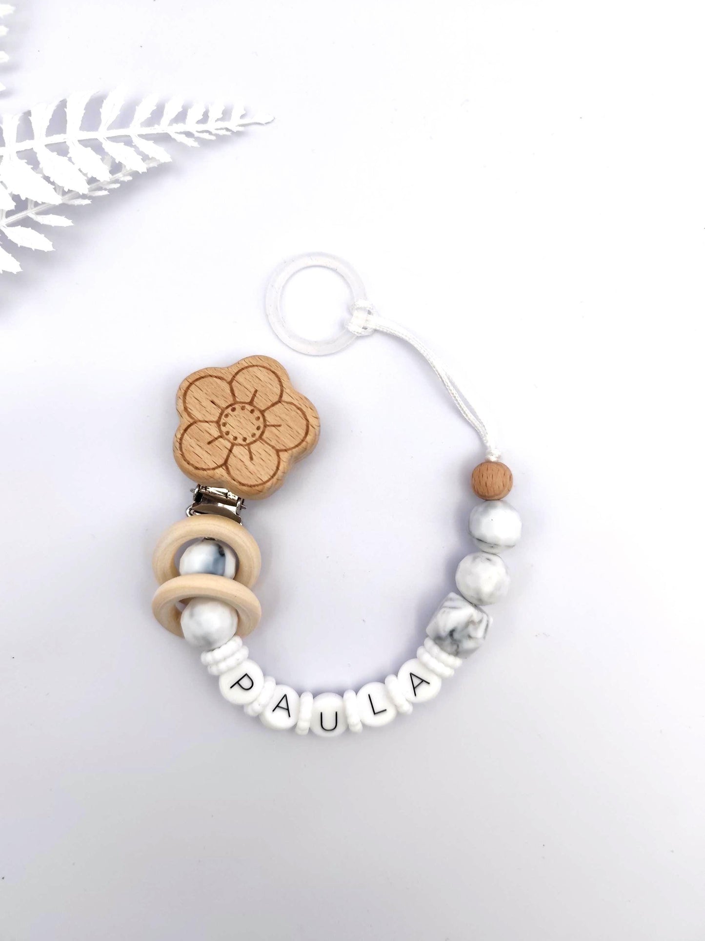 Personalisierte Schnullerkette im Marmor-Design mit Silikonbuchstaben | Personalisierte Schnullerkette Name | Babygeschenk zur Geburt und Taufe
