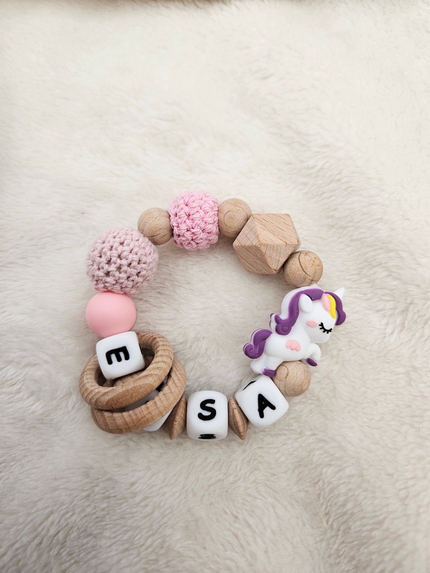 Baby Greifling individuell mit Tiermotiv – Handgemacht, BPA-frei & sicher