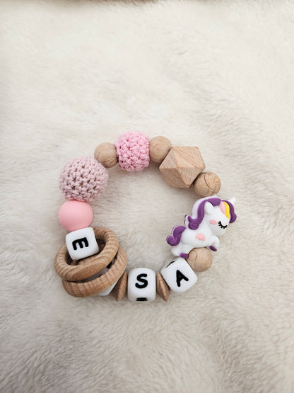 Baby Greifling individuell mit Tiermotiv – Handgemacht, BPA-frei & sicher