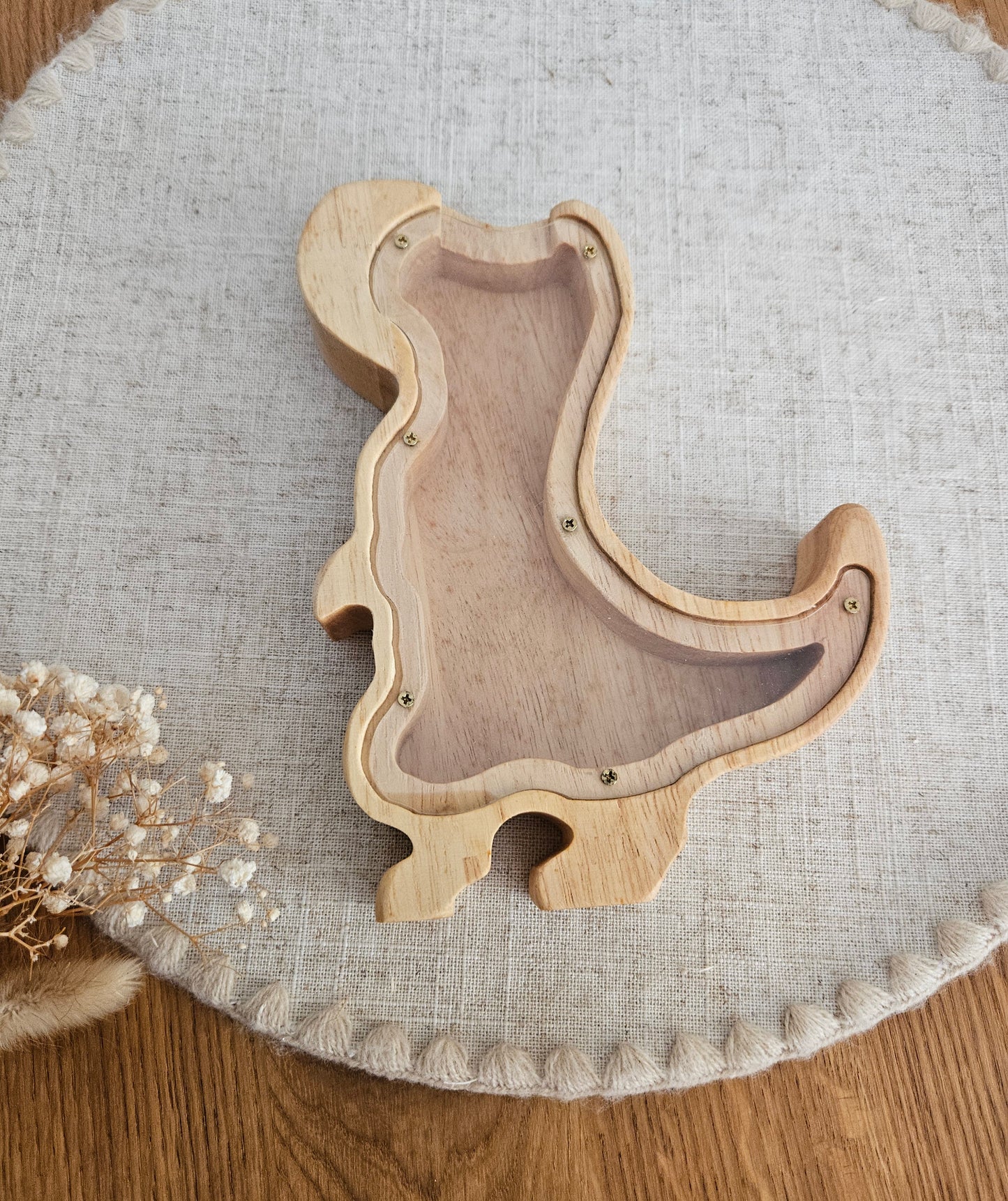Personalisierte Tier-Spardose mit Namen – Holz-Sparschwein zur Geburt & Taufe, Geschenke für Kinder