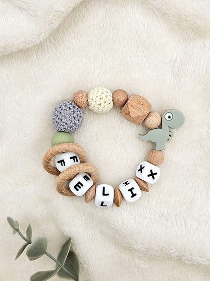 Baby Greifling individuell mit Tiermotiv – Handgemacht, BPA-frei & sicher