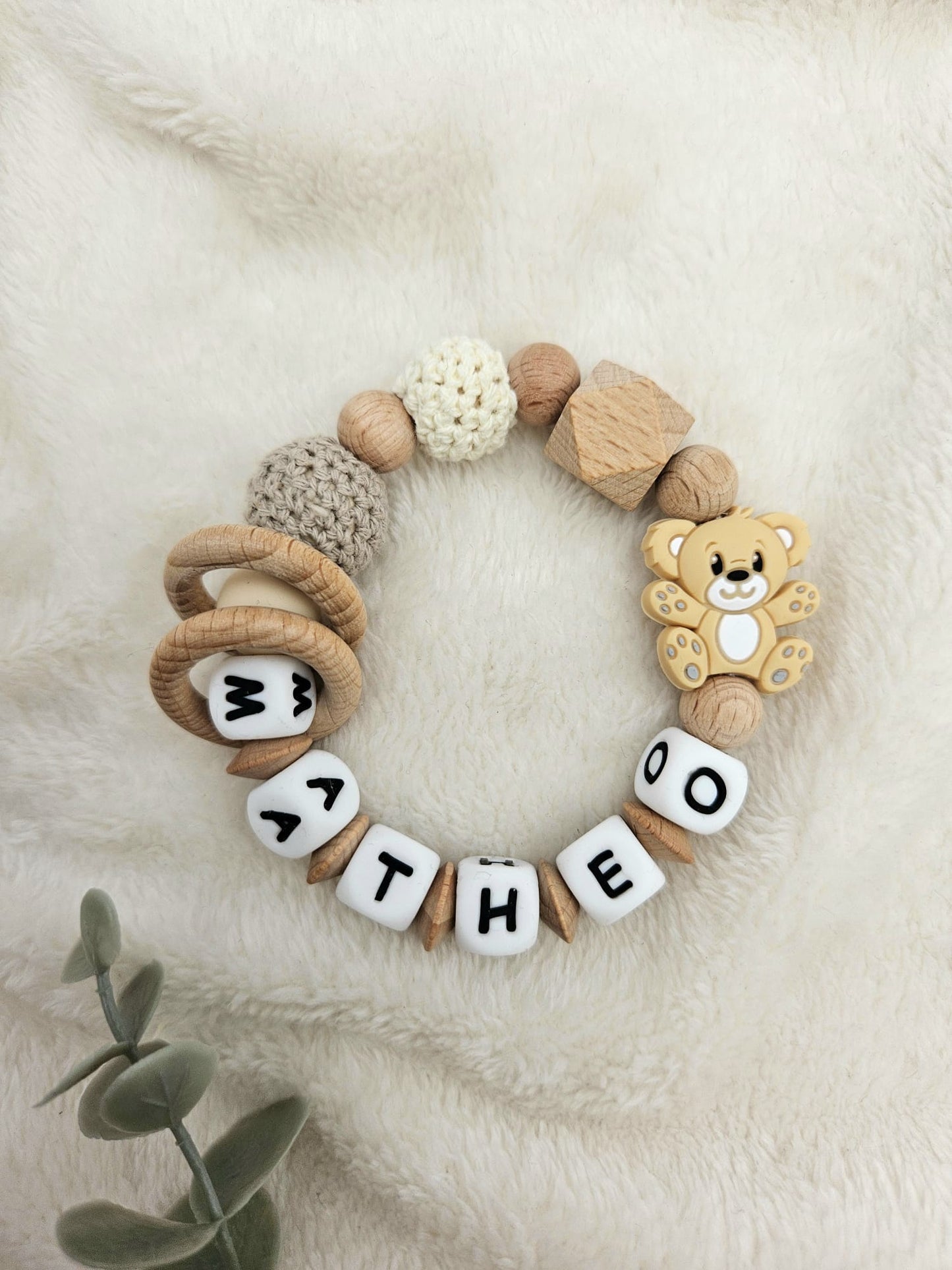 Baby Greifling individuell mit Tiermotiv – Handgemacht, BPA-frei & sicher