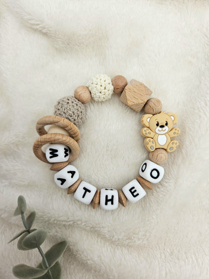 Baby Greifling individuell mit Tiermotiv – Handgemacht, BPA-frei & sicher