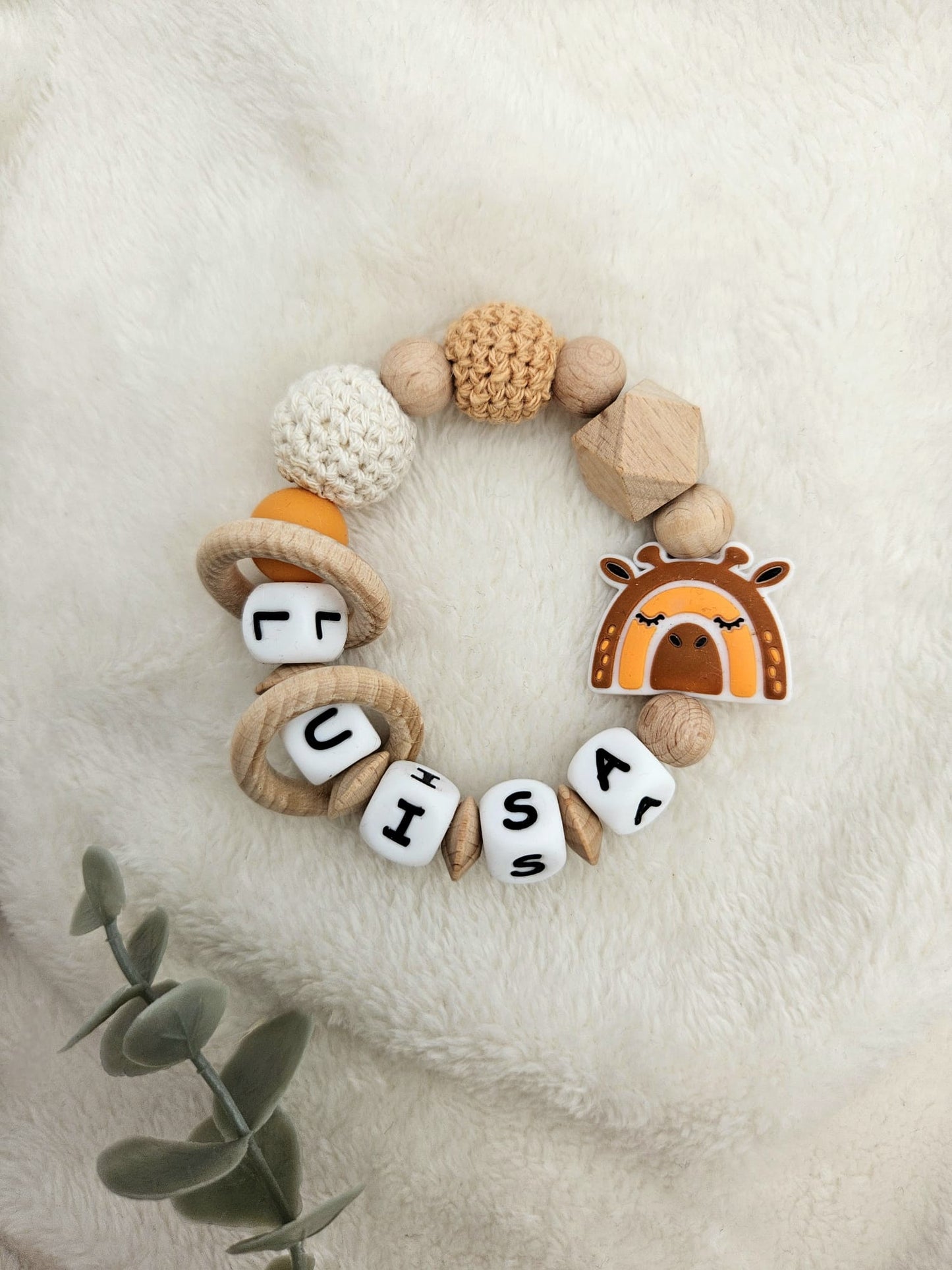 Baby Greifling individuell mit Tiermotiv – Handgemacht, BPA-frei & sicher