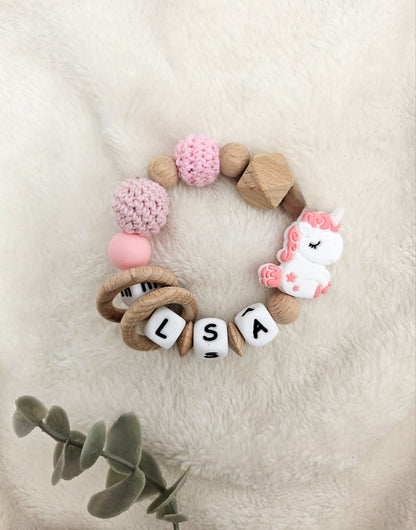 Baby Greifling individuell mit Tiermotiv – Handgemacht, BPA-frei & sicher