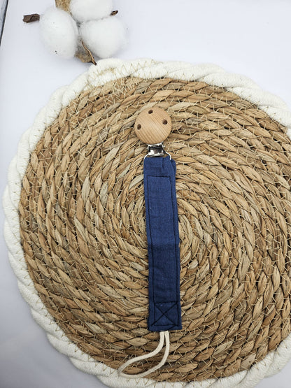 Personalisierte Schnullerkette mit Namen - Musselin Baumwolle – Boho Babygeschenk - individuell bestickt
