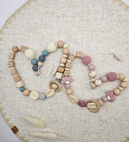 Stillkette mit Namen | rosa, blau | Personalisierte Baby Stillkette | Babygeschenk zur Geburt | Geschenke für Mamas | Liebevoll handgefertigt & BPA-frei