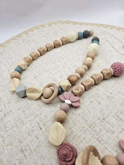 Stillkette mit Namen | rosa, blau | Personalisierte Baby Stillkette | Babygeschenk zur Geburt | Geschenke für Mamas | Liebevoll handgefertigt & BPA-frei