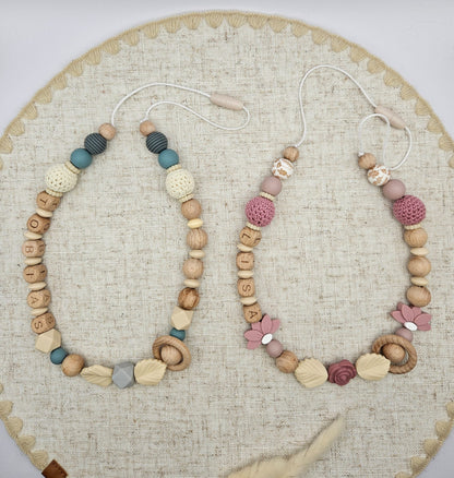 Stillkette mit Namen | rosa, blau | Personalisierte Baby Stillkette | Babygeschenk zur Geburt | Geschenke für Mamas | Liebevoll handgefertigt & BPA-frei