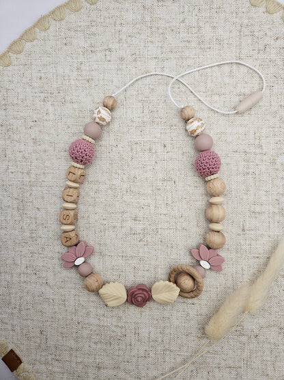 Stillkette mit Namen | rosa, blau | Personalisierte Baby Stillkette | Babygeschenk zur Geburt | Geschenke für Mamas | Liebevoll handgefertigt & BPA-frei