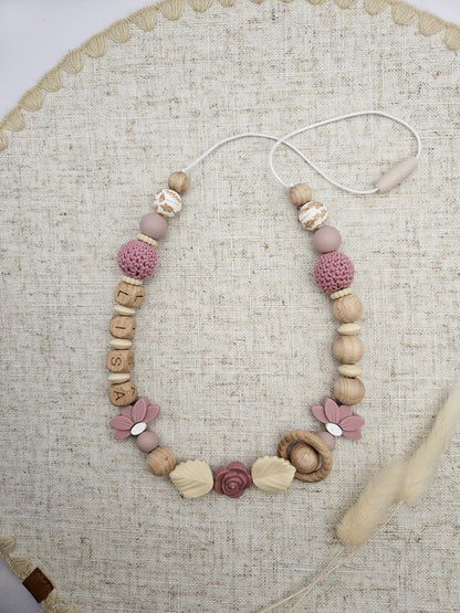 Stillkette mit Namen | rosa, blau | Personalisierte Baby Stillkette | Babygeschenk zur Geburt | Geschenke für Mamas | Liebevoll handgefertigt & BPA-frei