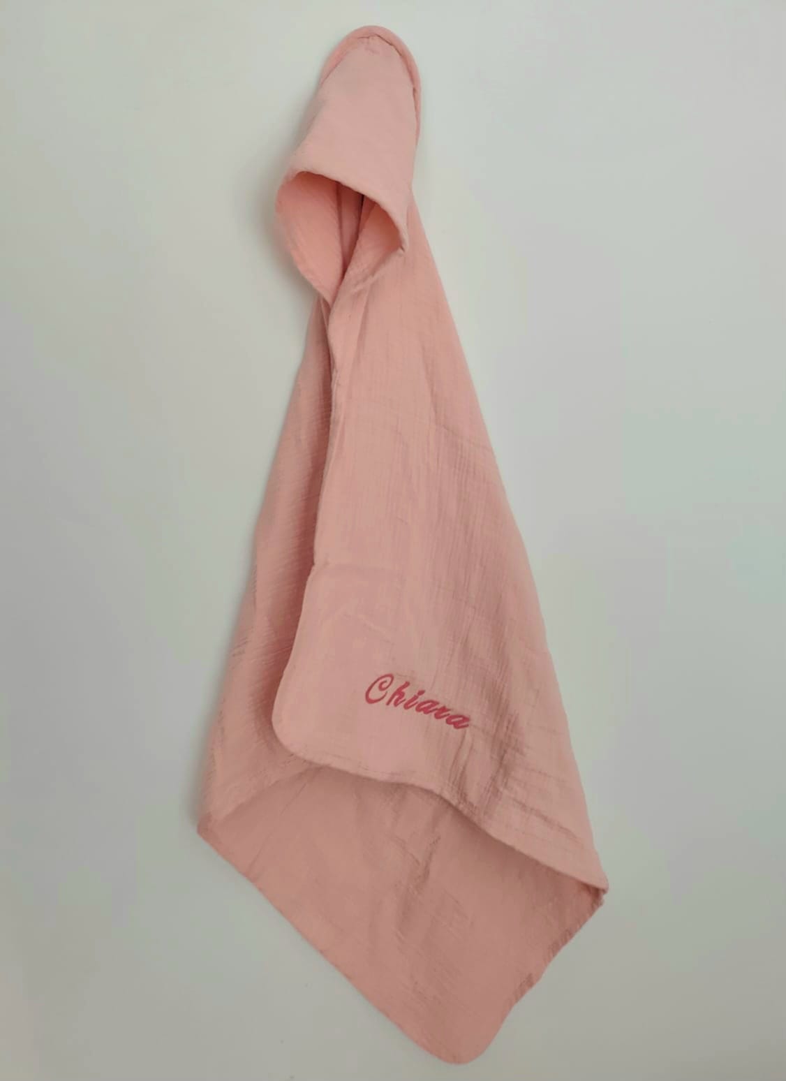 Personalisiertes Musselin Kapuzenhandtuch Baby – Name bestickt – Geschenk Geburt, Taufe