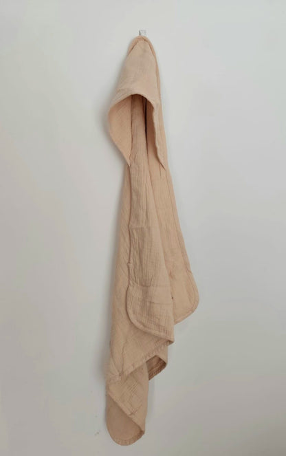 Personalisiertes Musselin Kapuzenhandtuch Baby – Name bestickt – Geschenk Geburt, Taufe