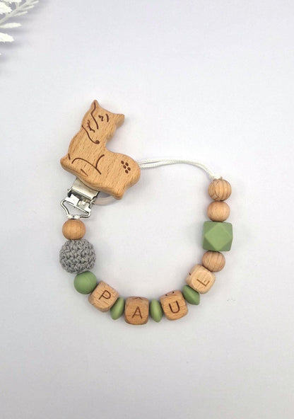 Personalisierte Schnullerkette mit Namen | Holz & Silikon | Geschenk zur Geburt, Taufe, Babyparty | liebevoll handgefertigt in Österreich