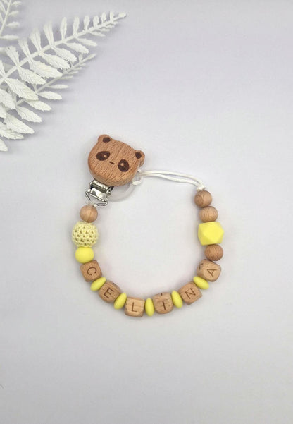 Personalisierte Schnullerkette mit Namen | Holz & Silikon | Geschenk zur Geburt, Taufe, Babyparty | liebevoll handgefertigt in Österreich