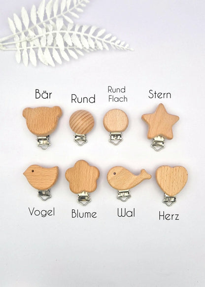 Personalisierte Schnullerkette mit Gravur | Gold, Silber, Roségold | Handgefertigt & personalisiert | Geschenk für Mädchen und Jungen
