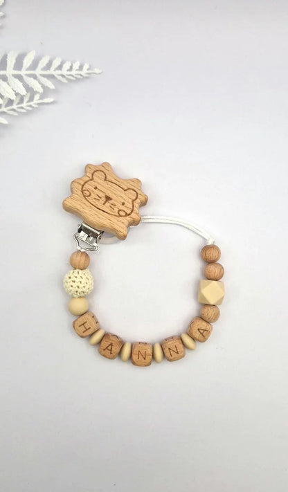 Personalisierte Schnullerkette mit Namen | Holz & Silikon | Geschenk zur Geburt, Taufe, Babyparty | liebevoll handgefertigt in Österreich