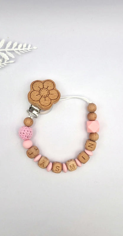 Personalisierte Schnullerkette mit Namen | Holz & Silikon | Geschenk zur Geburt, Taufe, Babyparty | liebevoll handgefertigt in Österreich