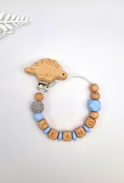 Personalisierte Schnullerkette mit Namen | Holz & Silikon | Geschenk zur Geburt, Taufe, Babyparty | liebevoll handgefertigt in Österreich