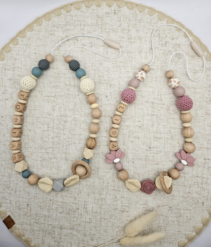 Stillkette mit Namen | rosa, blau | Personalisierte Baby Stillkette | Babygeschenk zur Geburt | Geschenke für Mamas | Liebevoll handgefertigt & BPA-frei