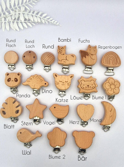 Personalisierte Schnullerkette mit Namen | Senfgelb | Babygeschenk zur Geburt & Taufe | Handgefertigtes Babygeschenk BPA-frei | Mit Namensgravur