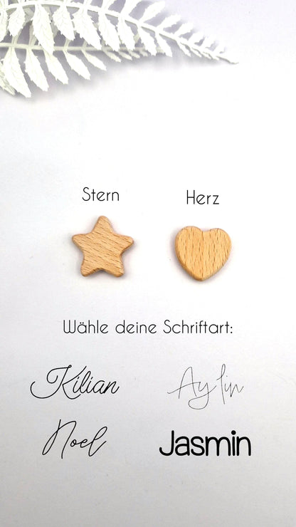 Personalisierte Schnullerkette mit Namen | Pastelllila | Babygeschenk zur Geburt & Taufe | Handgefertigter Schnullerhalter BPA-frei | Namensgravur
