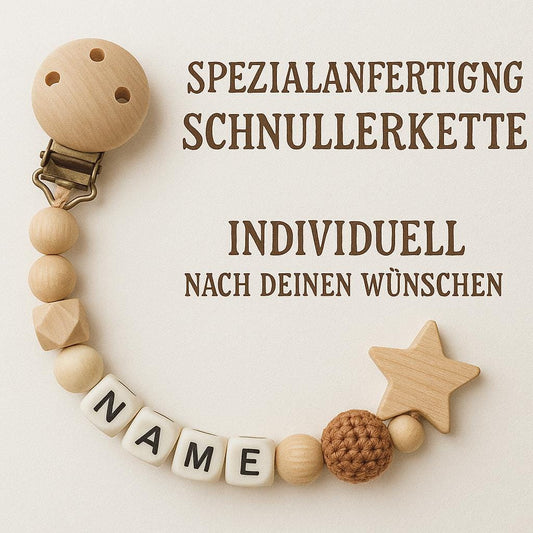 Individuell angefertigt mit deinem Wunschdesign | Personalisierte Schnullerkette mit Namen | Individualisierbar