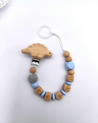 Baby Geschenkset personalisiert blau – Schnullerkette mit Namen & Greifling – Geschenk zur Geburt, Taufgeschenk, Babygeschenk Mädchen Junge