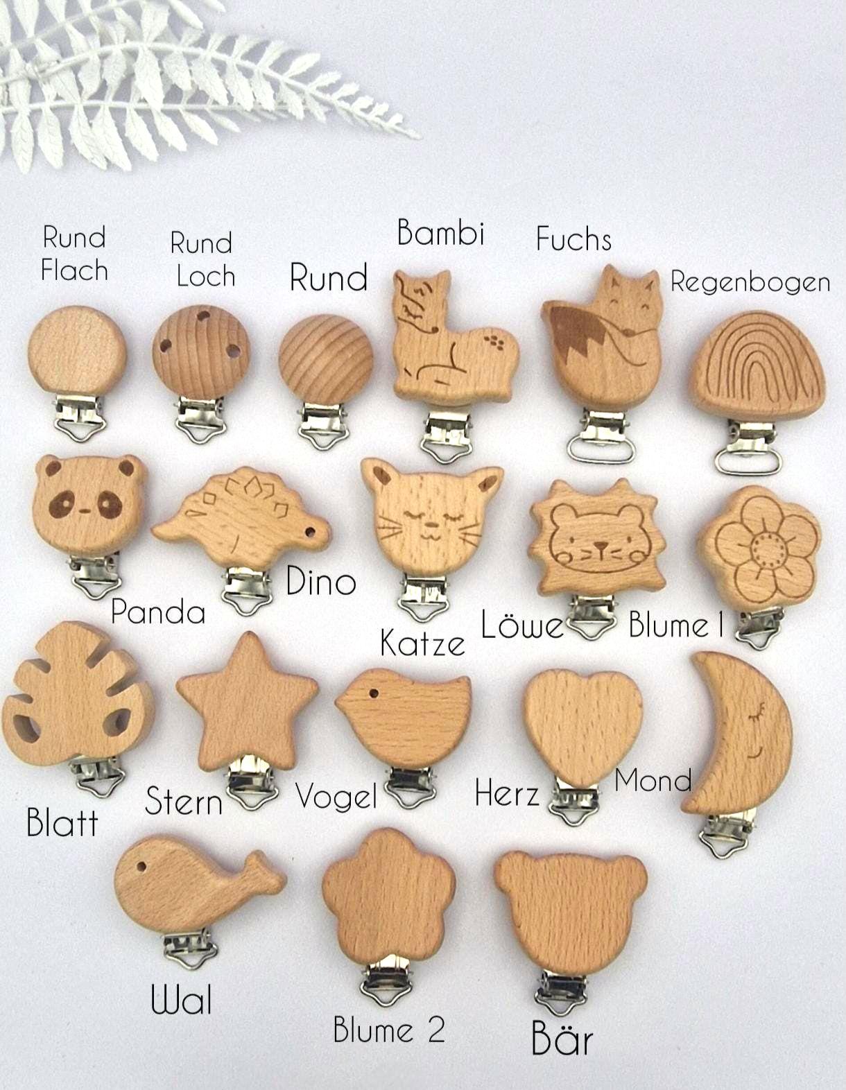 Schnullerkette mit Namen im Boho-Style | Personalisierte Schnullerkette für Babys zur Geburt & Taufe | Babyartikel