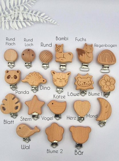 Personalisierte Schnullerkette mit Namen – liebevoll handgefertigtes Babygeschenk aus Österreich | Rosa | Mädchen | BPA-frei | Holz & Silikon