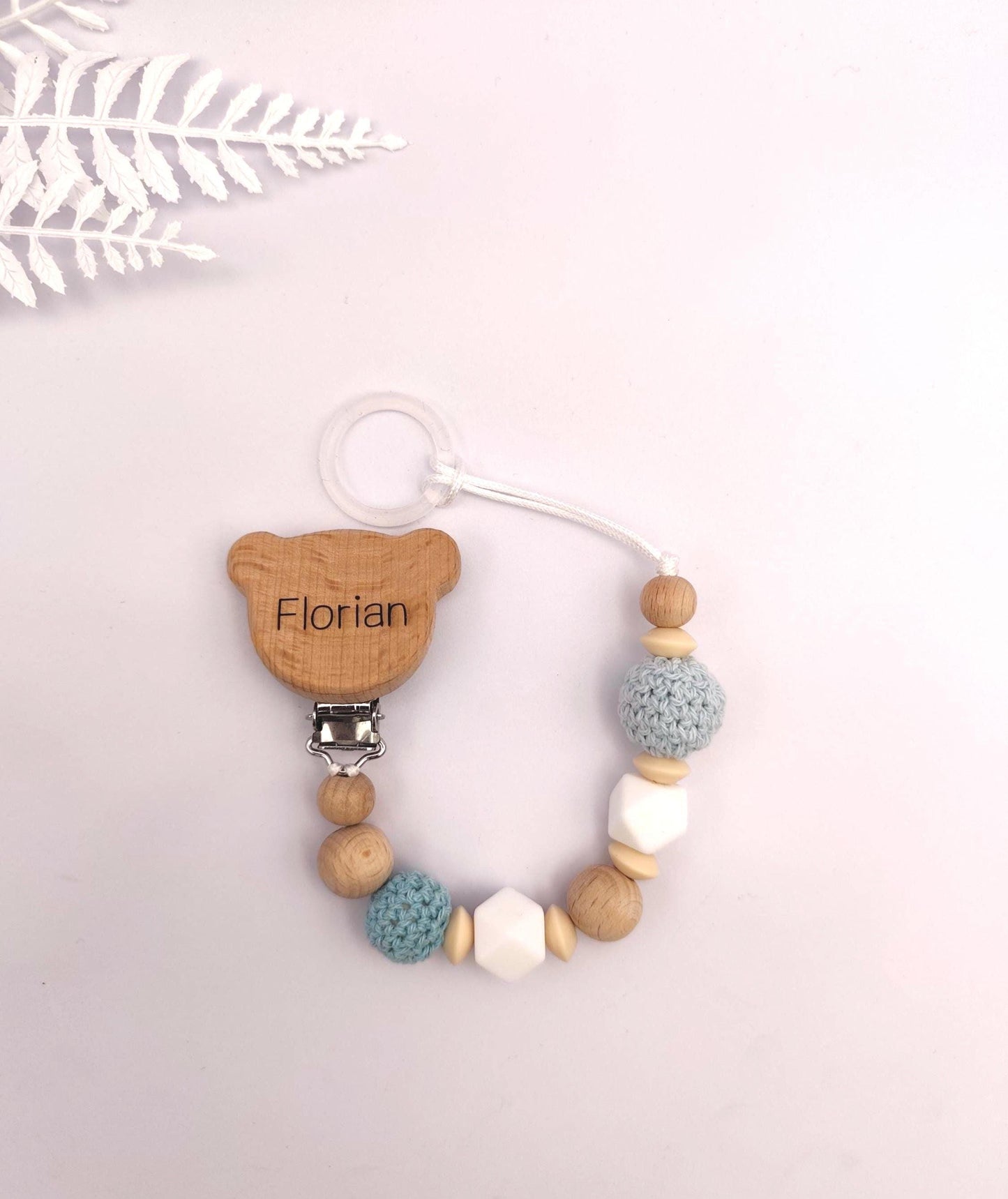 Personalisiertes Baby Geschenkset mit Gravur | Schnullerkette mit Namen + Kinderwagenkette + Maxi-Cosi Anhänger | Babygeschenk zur Geburt & Taufe