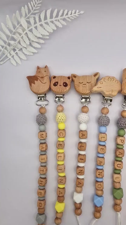 Personalisierte Schnullerkette mit Namen | Holz & Silikon | Geschenk zur Geburt, Taufe, Babyparty | liebevoll handgefertigt in Österreich