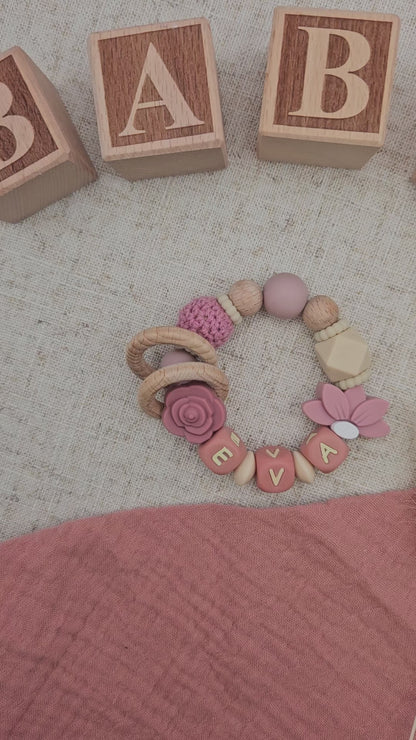 Personalisierter Greifling mit Namen – Baby Mädchen