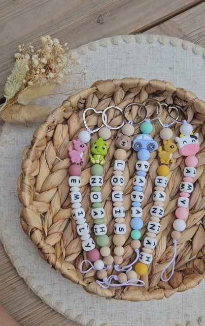 Schlüsselanhänger mit Name | Personalisiert | Silikon Tier | Geschenk